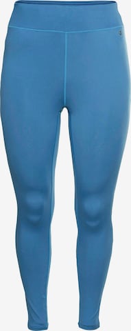 SHEEGO Skinny Workout Pants in Blue: front
