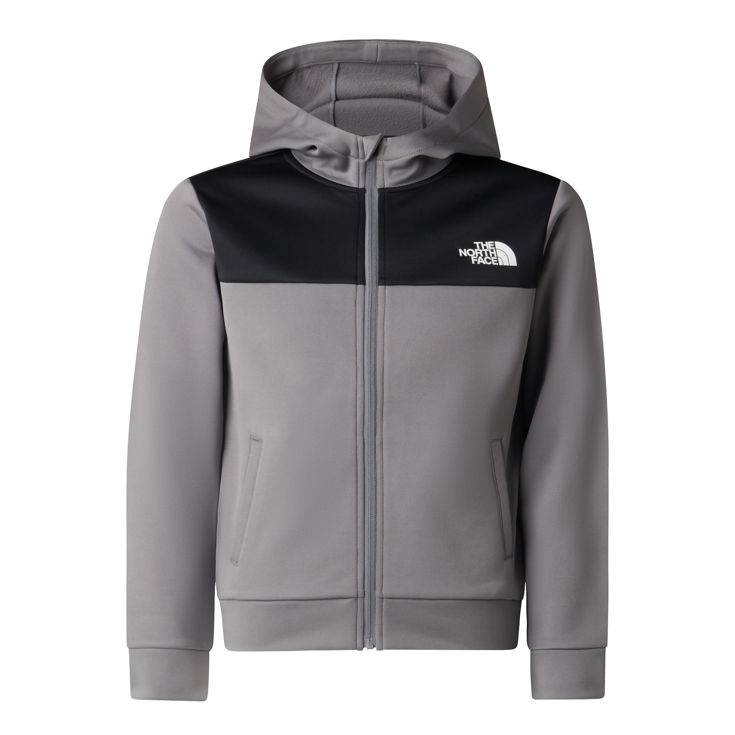 THE NORTH FACE Athletic Zip-Up Hoodie in Grey: front