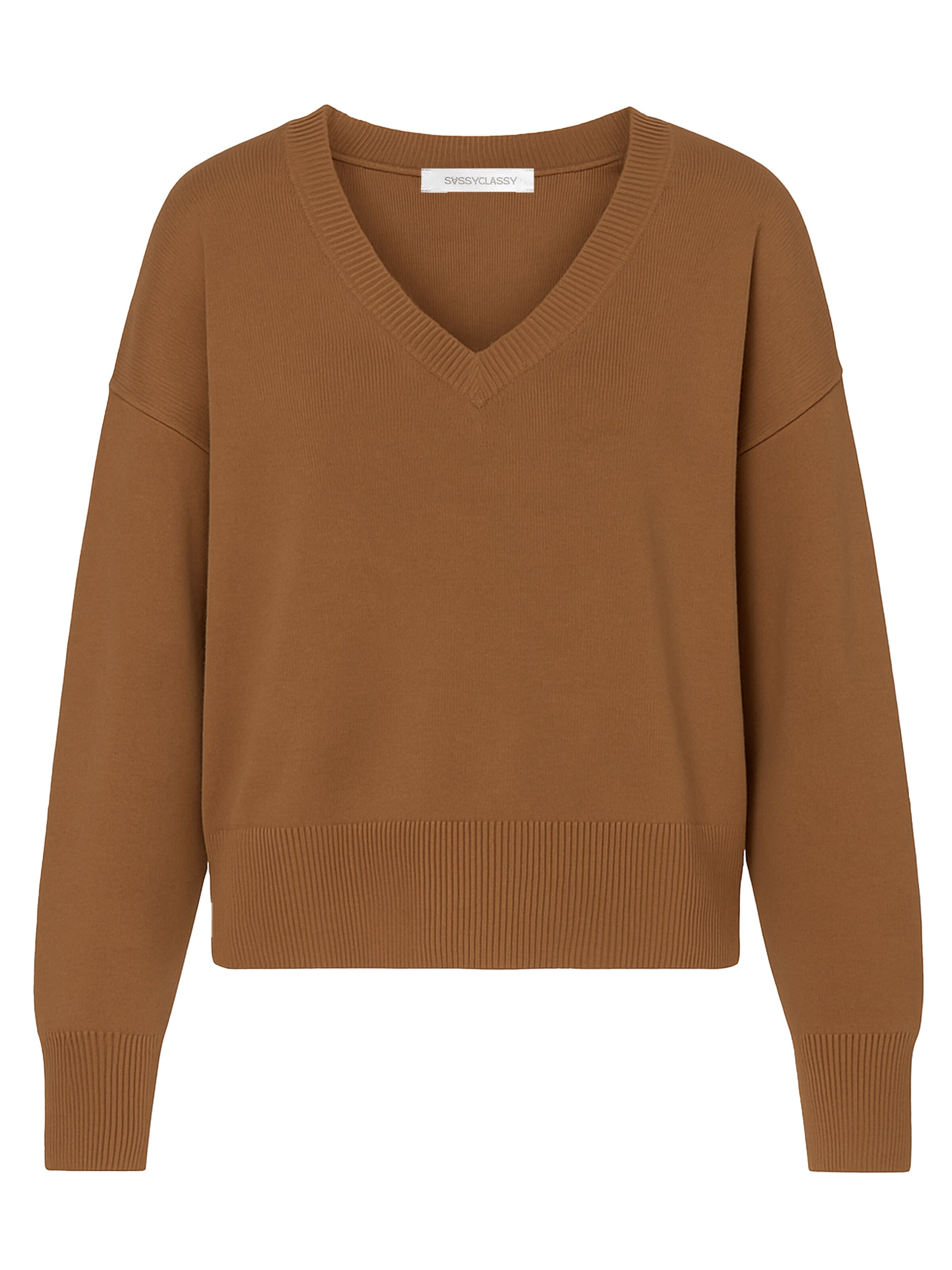 SASSYCLASSY Oversizepullover in Braun: Vorderseite