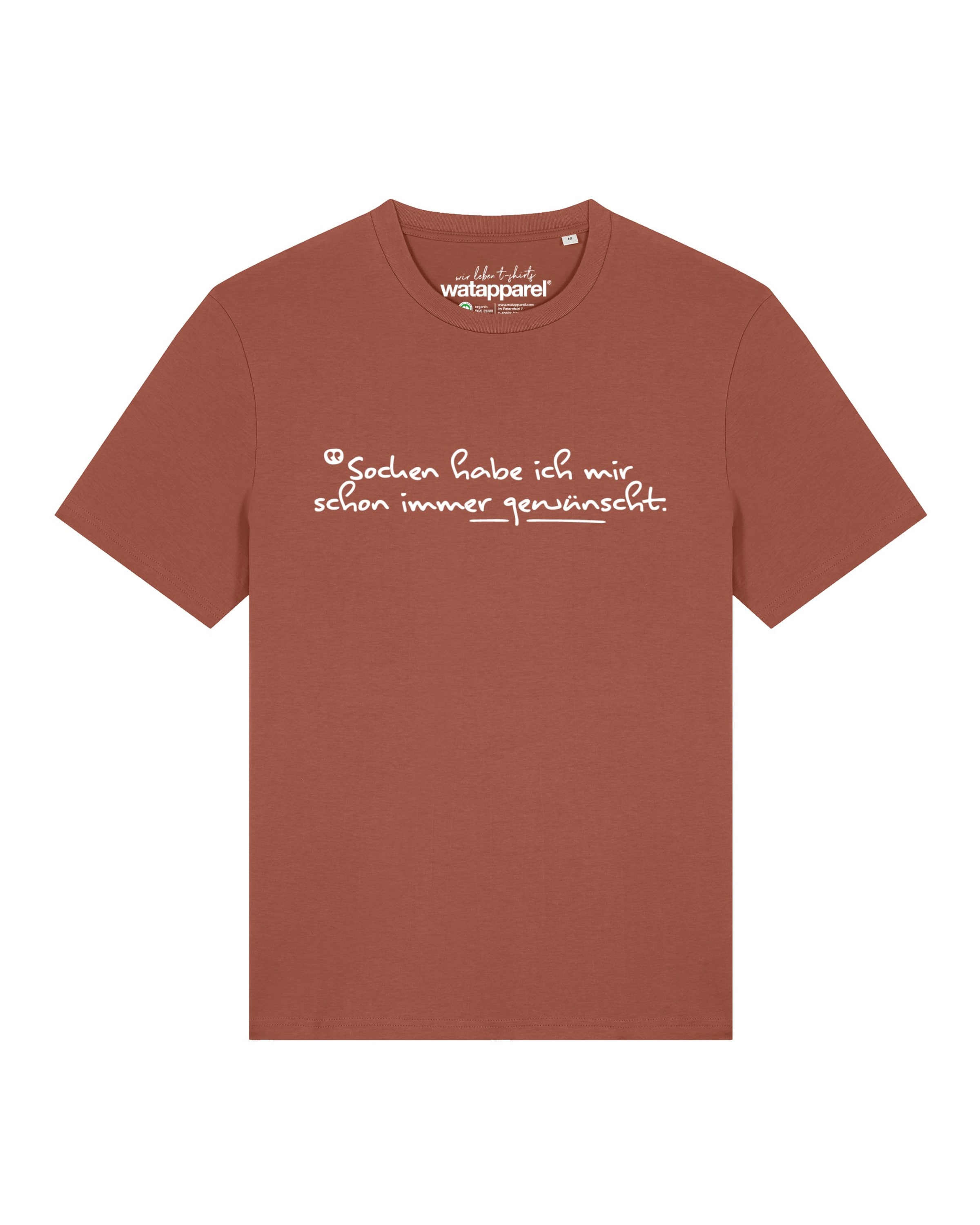 Maglietta 'Socken Habe Ich Mir Schon Immer Gewünscht' di Watapparel in marrone: frontale