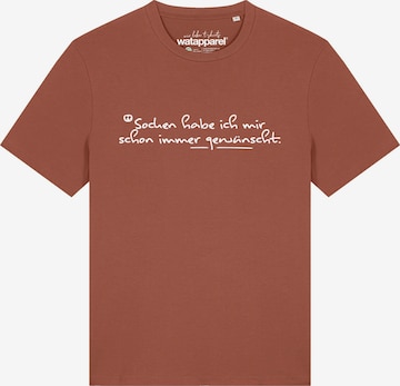 Maglietta 'Socken Habe Ich Mir Schon Immer Gewünscht' di Watapparel in marrone: frontale