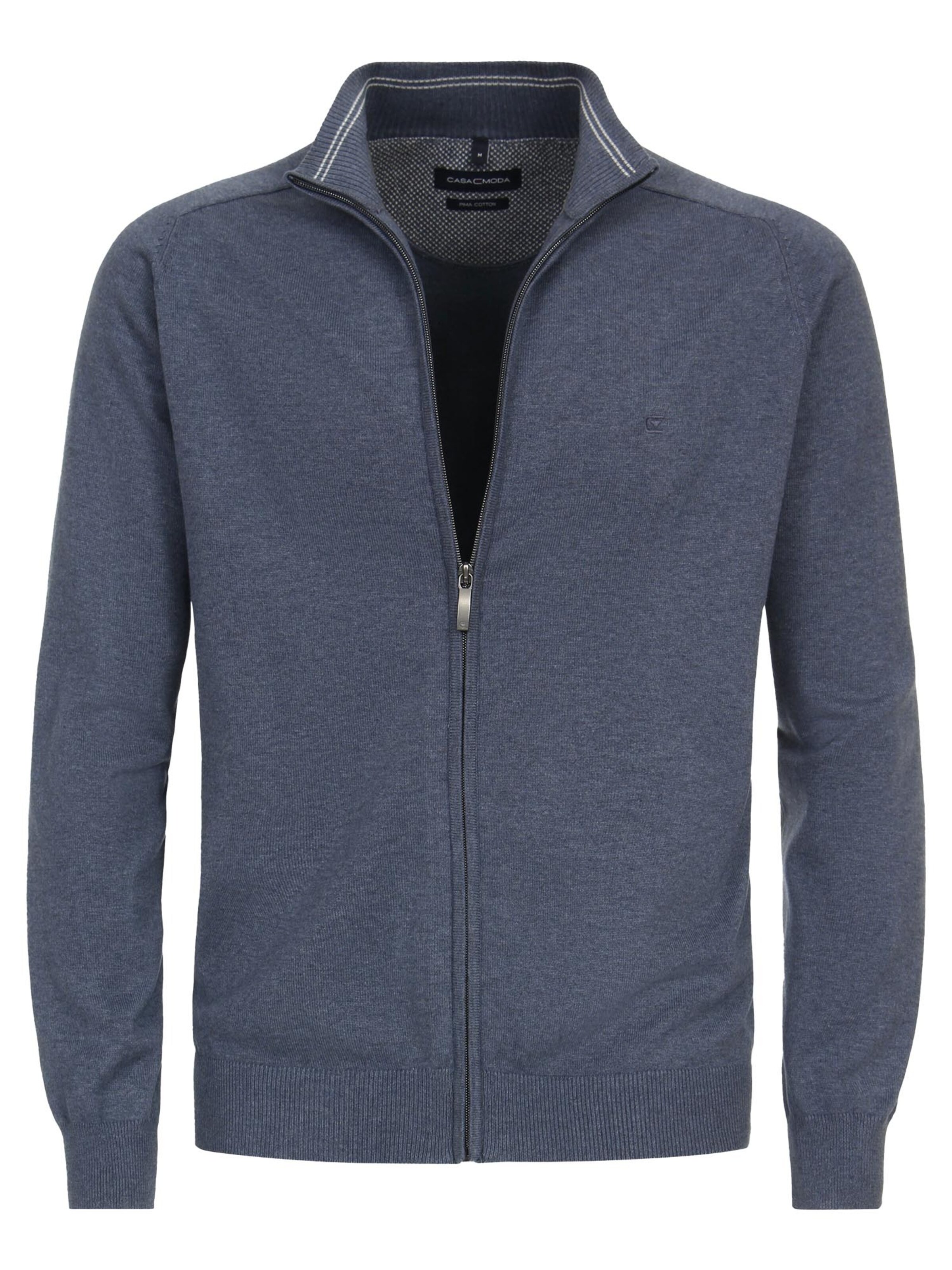 CASAMODA Knit Cardigan 'Basic' in Blue: front