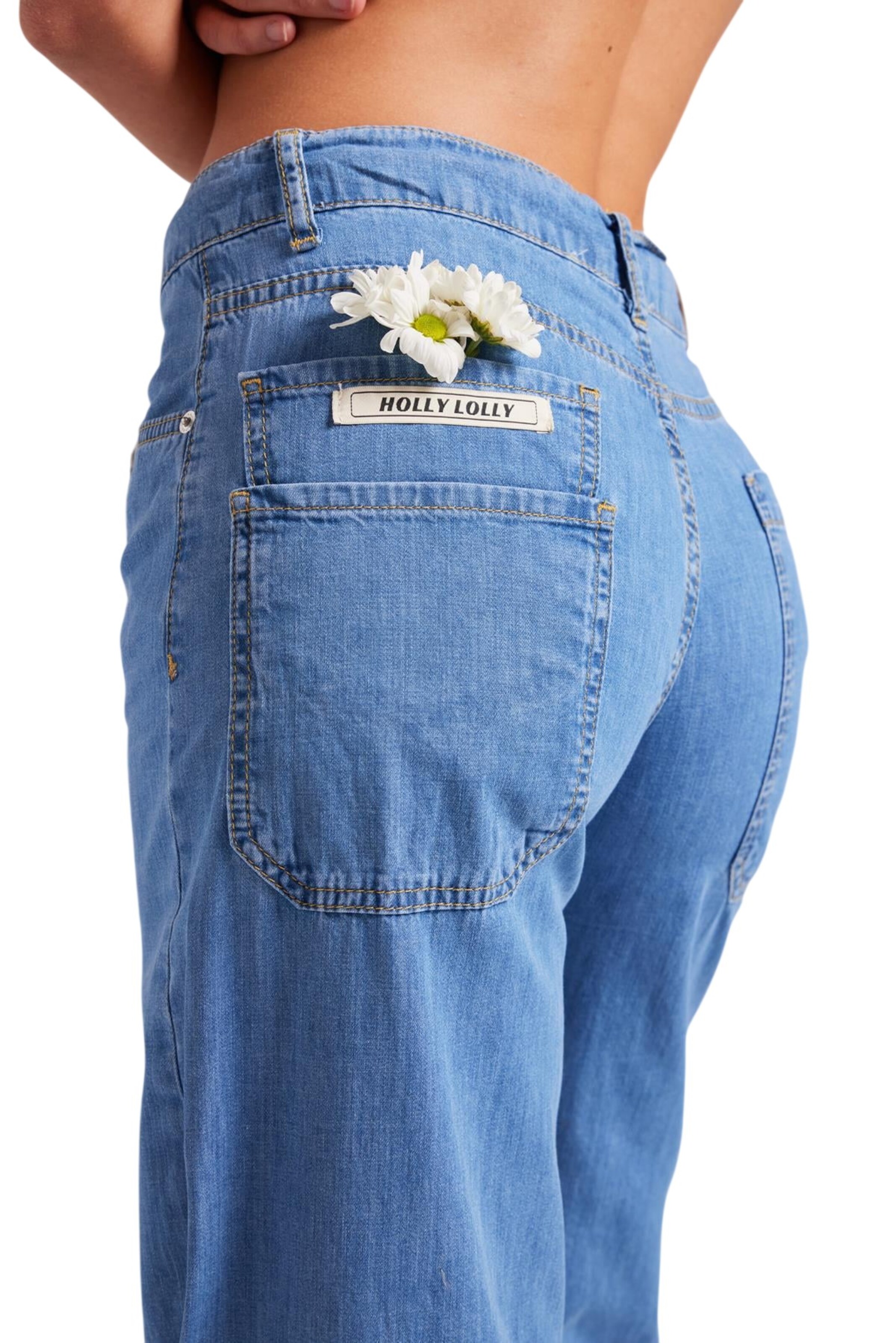 HOLLY LOLLY Wide Leg Jeans in Blau