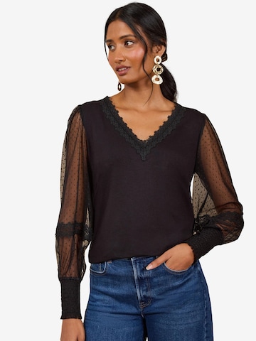 Camicia da donna di love & roses in nero: frontale