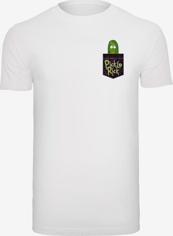 F4NT4STIC Shirt 'Rick and Morty Pickle Rick' in Wit: voorkant