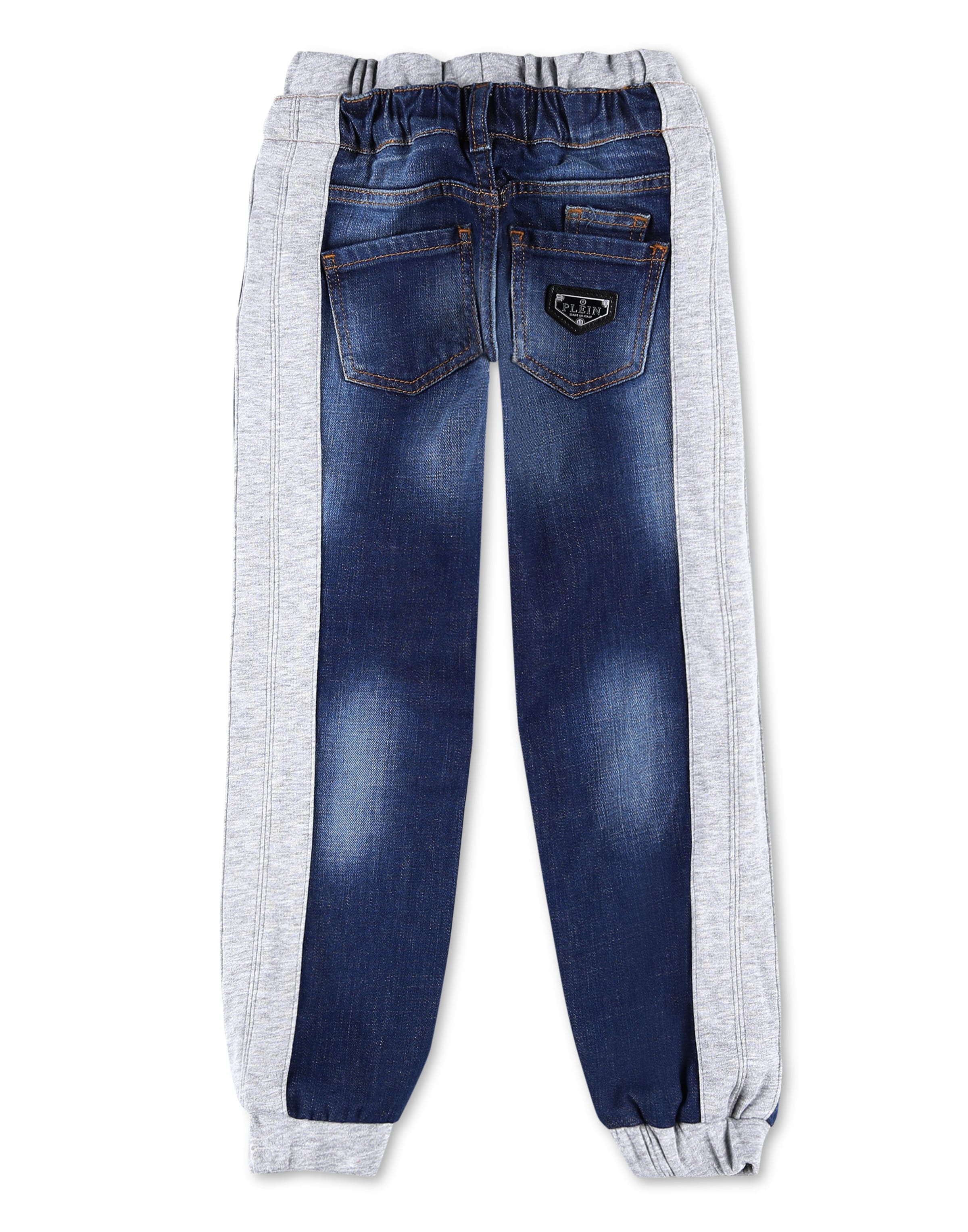 Philipp Plein - Tapered Calças de ganga 'Iconic Plein' em azul