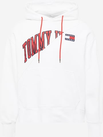 Tommy Jeans Sweatshirt & Zip-Up Hoodie in White: front