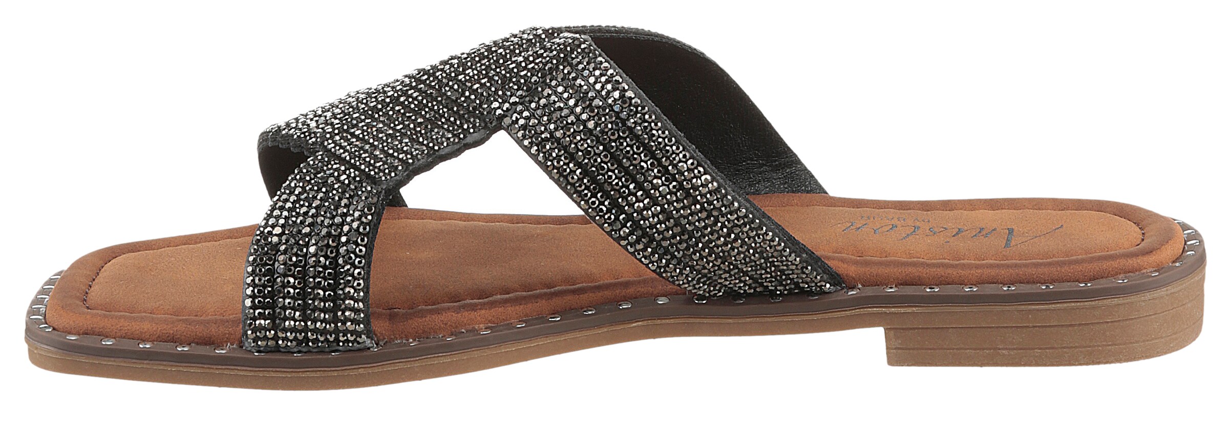 Aniston Pantolette in Schwarz: Vorderseite