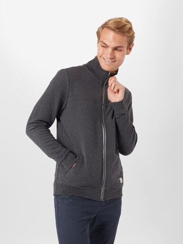 TOM TAILOR Zip-Up Hoodie in Grey: front