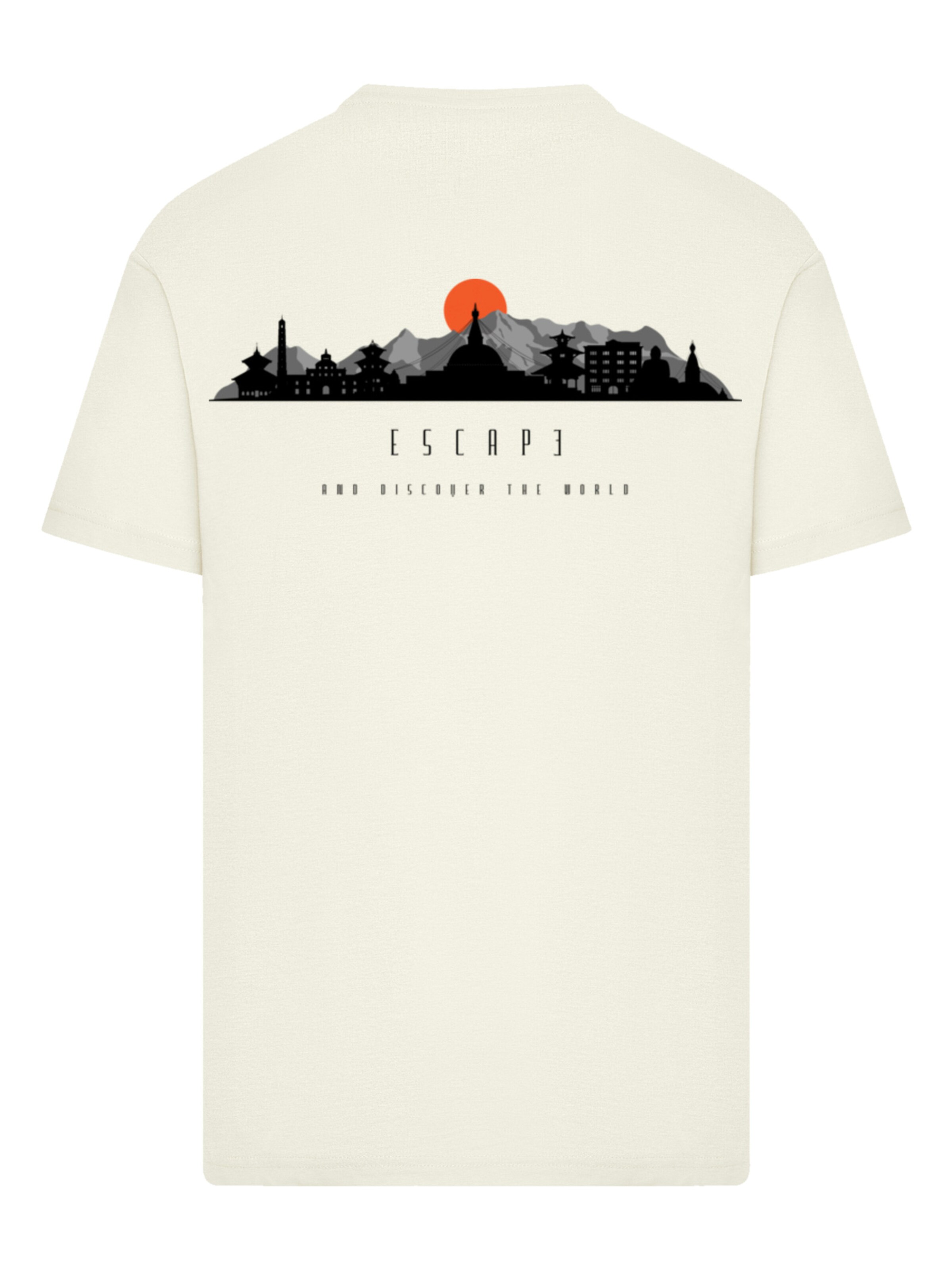 F4NT4STIC T-Shirt 'Escape Discover the World Asian Town' in Beige