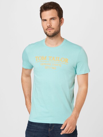 Coupe regular T-Shirt TOM TAILOR en bleu : devant