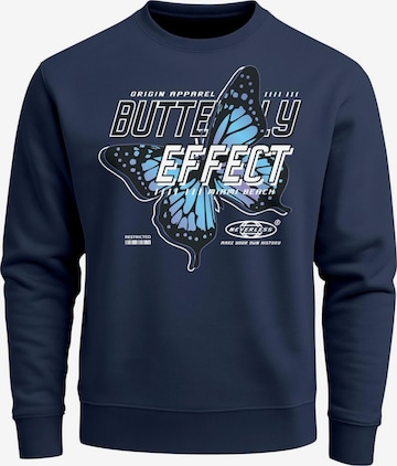 Neverless Sweatshirt 'Butterfly' in Blau: Vorderseite