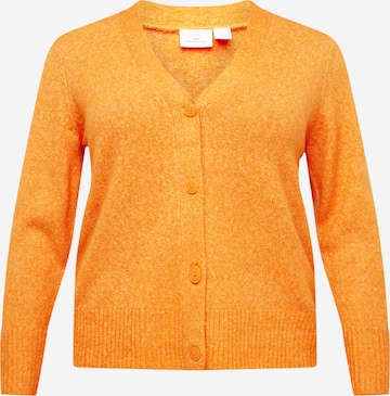 ONLY Carmakoma Gebreid vest 'HAZEL' in Oranje: voorkant