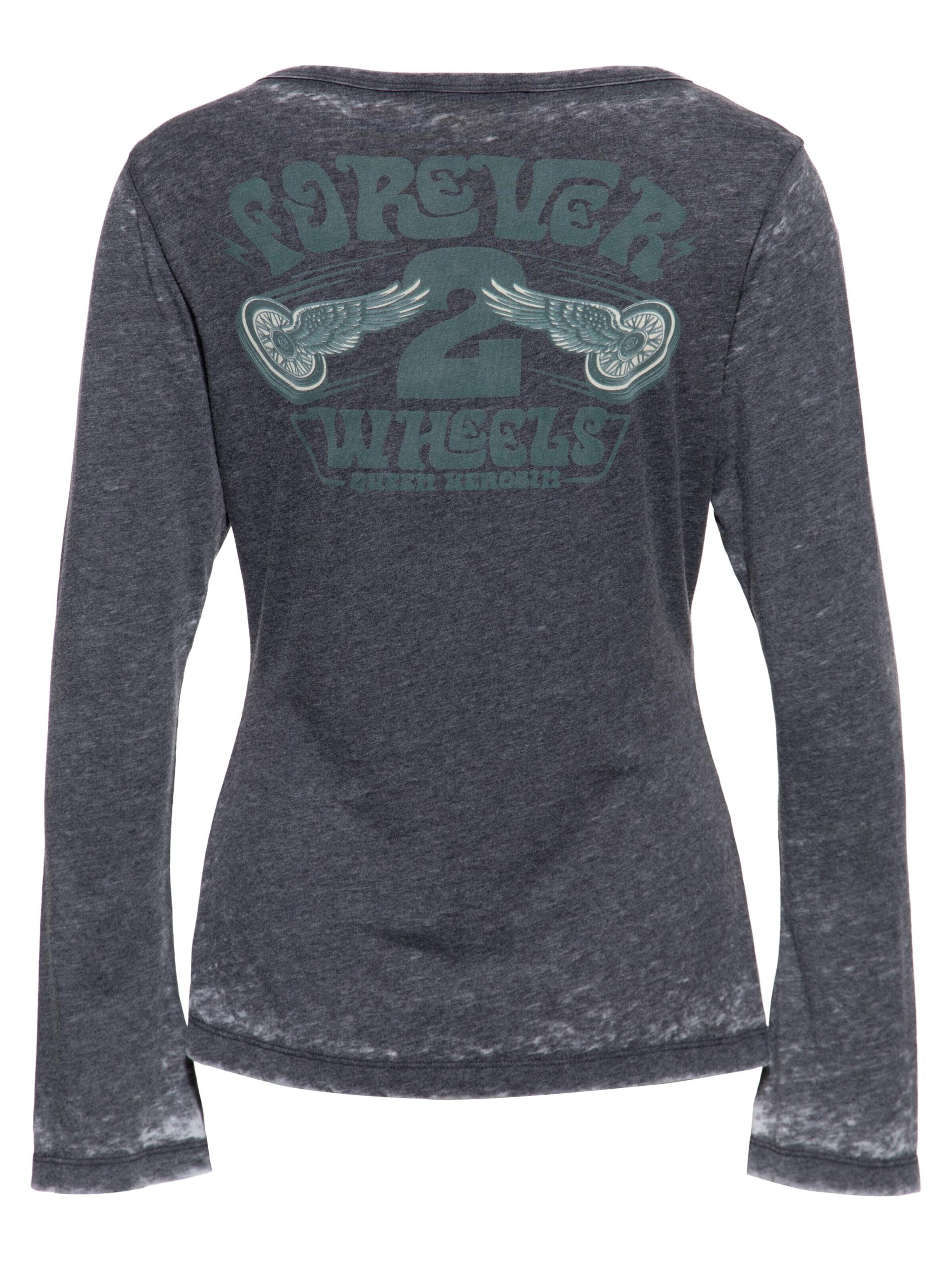 Queen Kerosin Shirt 'Forever 2 Wheels' in Grey