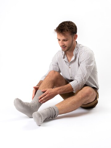 HerzSticht Traditional socks 'Enzian' in Grey