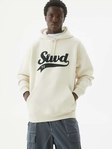 Pull&Bear Sweatshirt in Beige: front