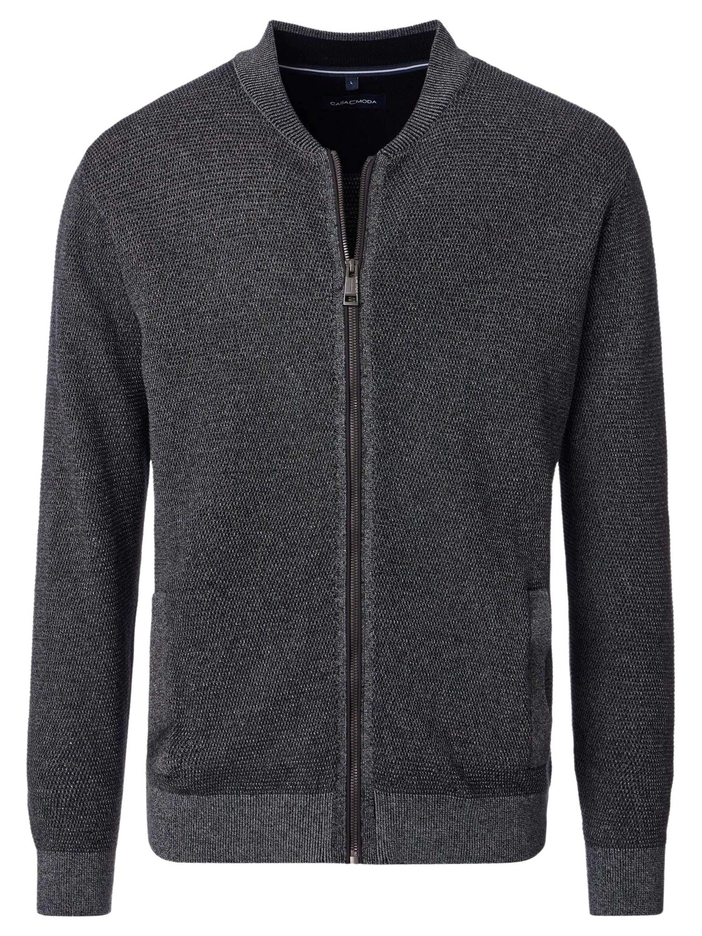 CASAMODA Strickjacke 'Basic'‌‌‌ in Grau: Vorderseite