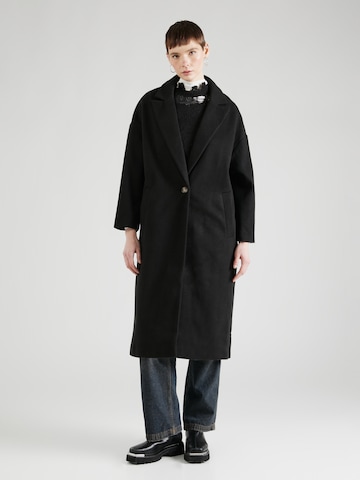 TOPSHOP Between-Seasons Coat in Black: front