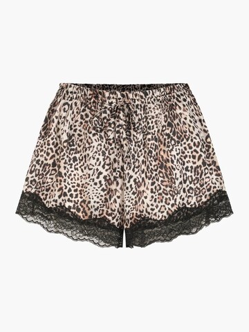 cfab (formerly creamy fabrics) Pajama Pants 'Satin Shorts mit Spitze' in Beige: front