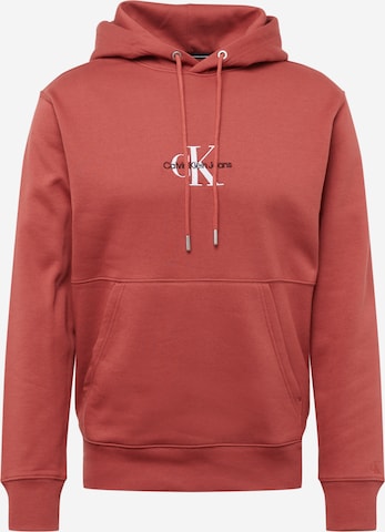 Sweat-shirt Calvin Klein en marron : devant