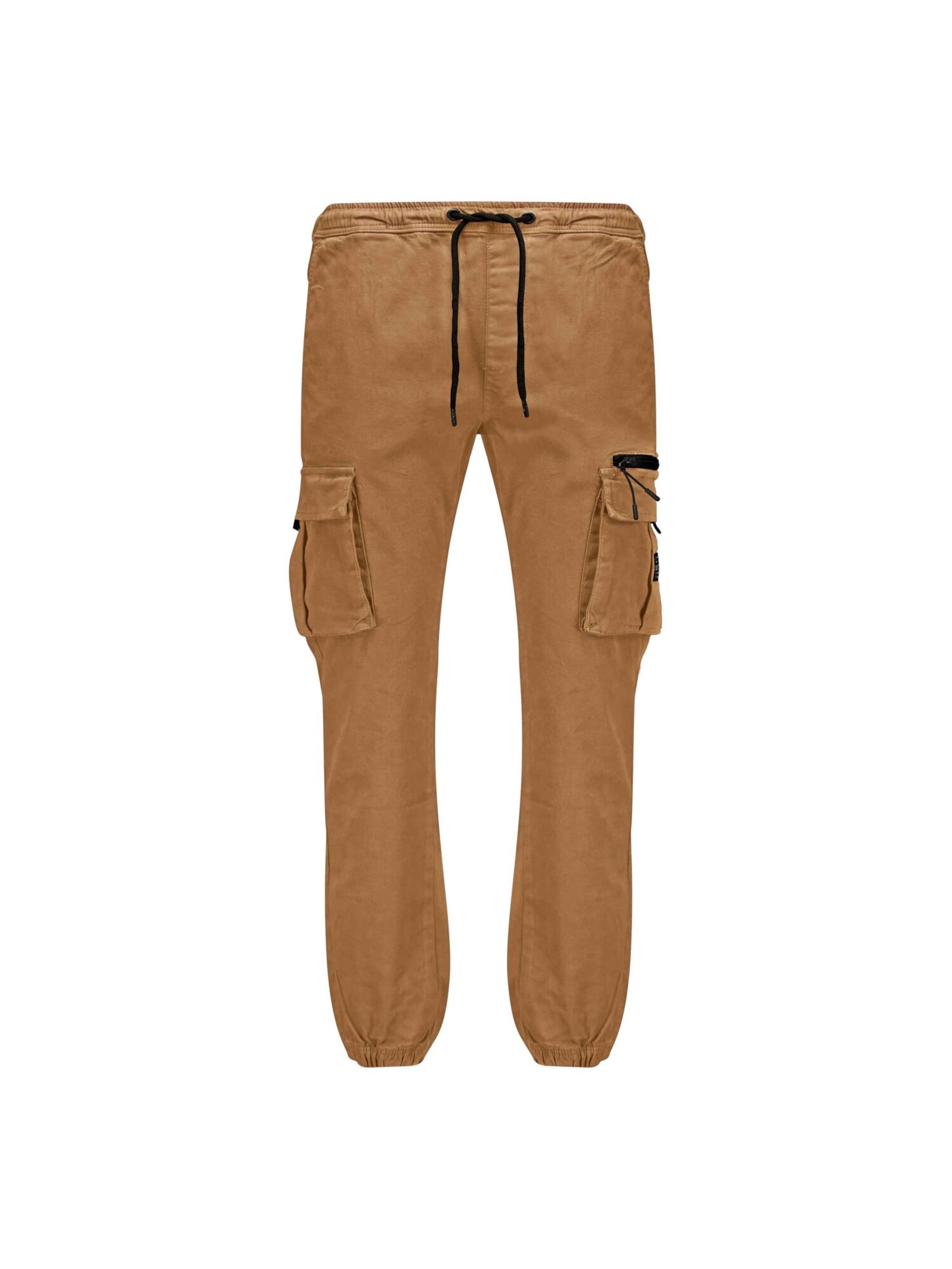 Deeluxe Pantalon cargo 'MONROE' en marron, Vue avec produit