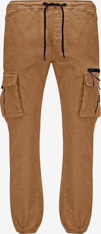 Effilé Pantalon cargo 'MONROE' Deeluxe en marron : devant