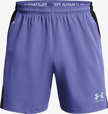 UNDER ARMOUR Regular Workout Pants 'Challenger Pro' in Purple: front