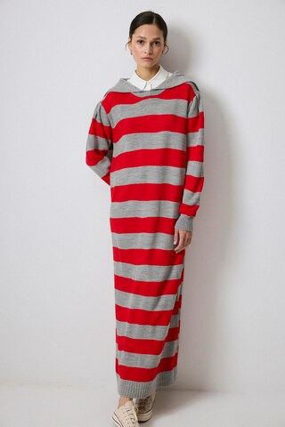 Touche Prive Gebreide jurk in Rood