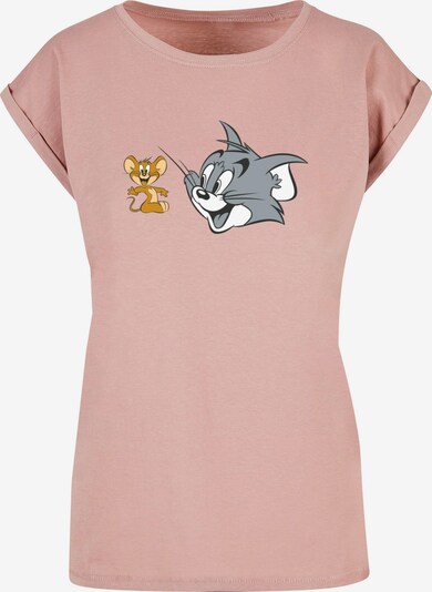 ABSOLUTE CULT T-shirt 'Tom And Jerry - Simple Heads' en marron / jaune / gris / rose ancienne / noir / blanc, Vue avec produit