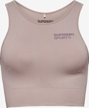 Soutien-gorge de sport Superdry en beige : devant