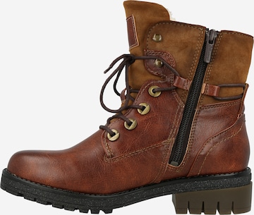 MUSTANG Lace-Up Ankle Boots in Brown