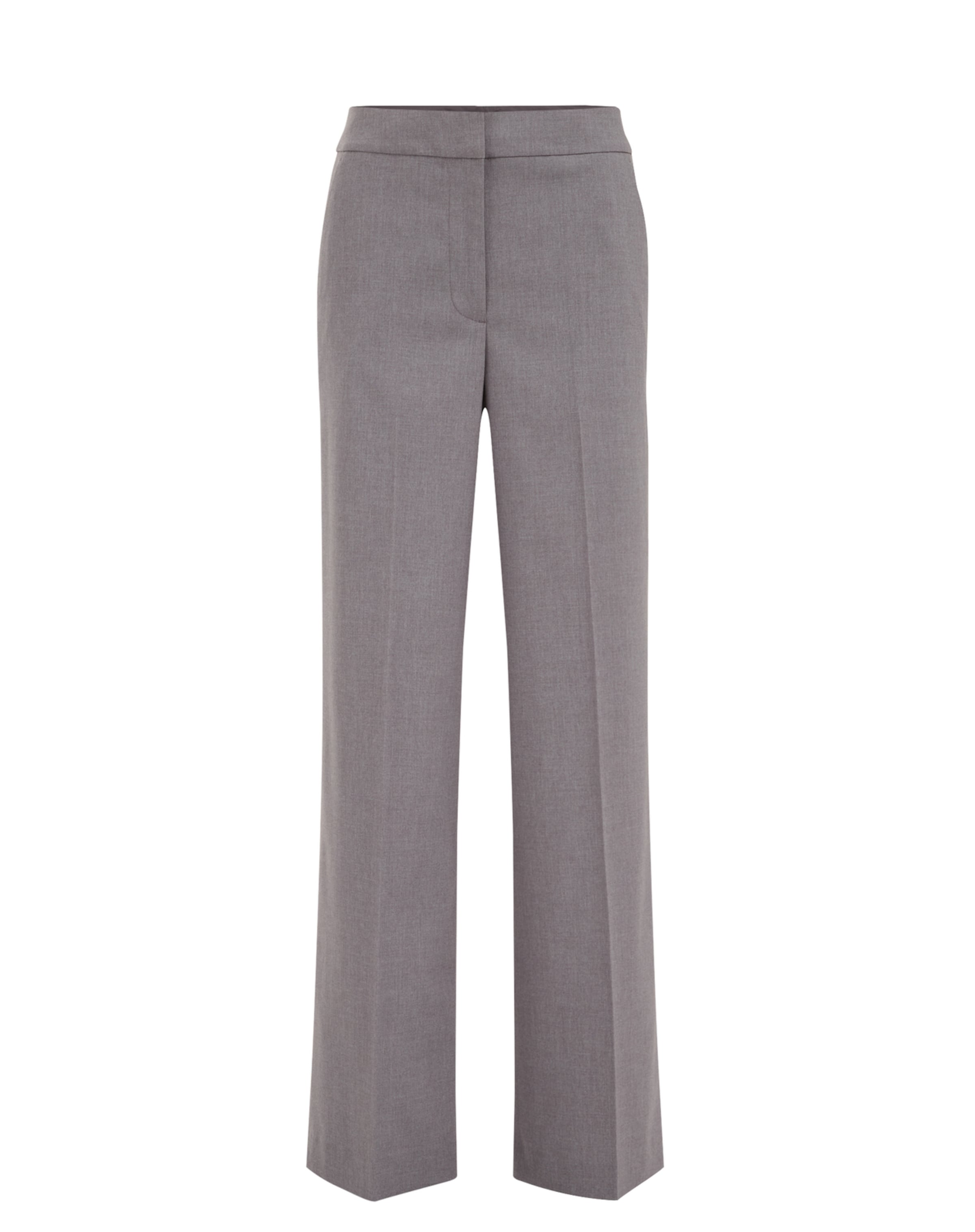 WE Fashion Wide leg Trousers with creases in Grey: front