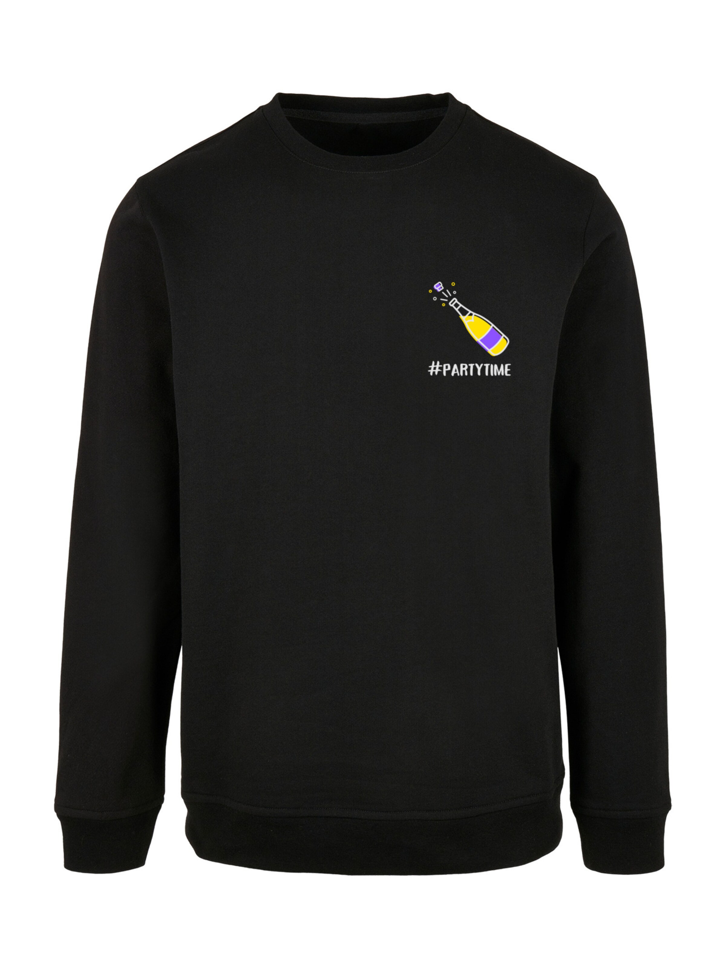 Sweat-shirt 'Silvester Party #partytime' F4NT4STIC en noir : devant