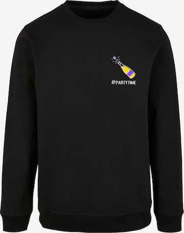 Sweat-shirt 'Silvester Party #partytime' F4NT4STIC en noir : devant