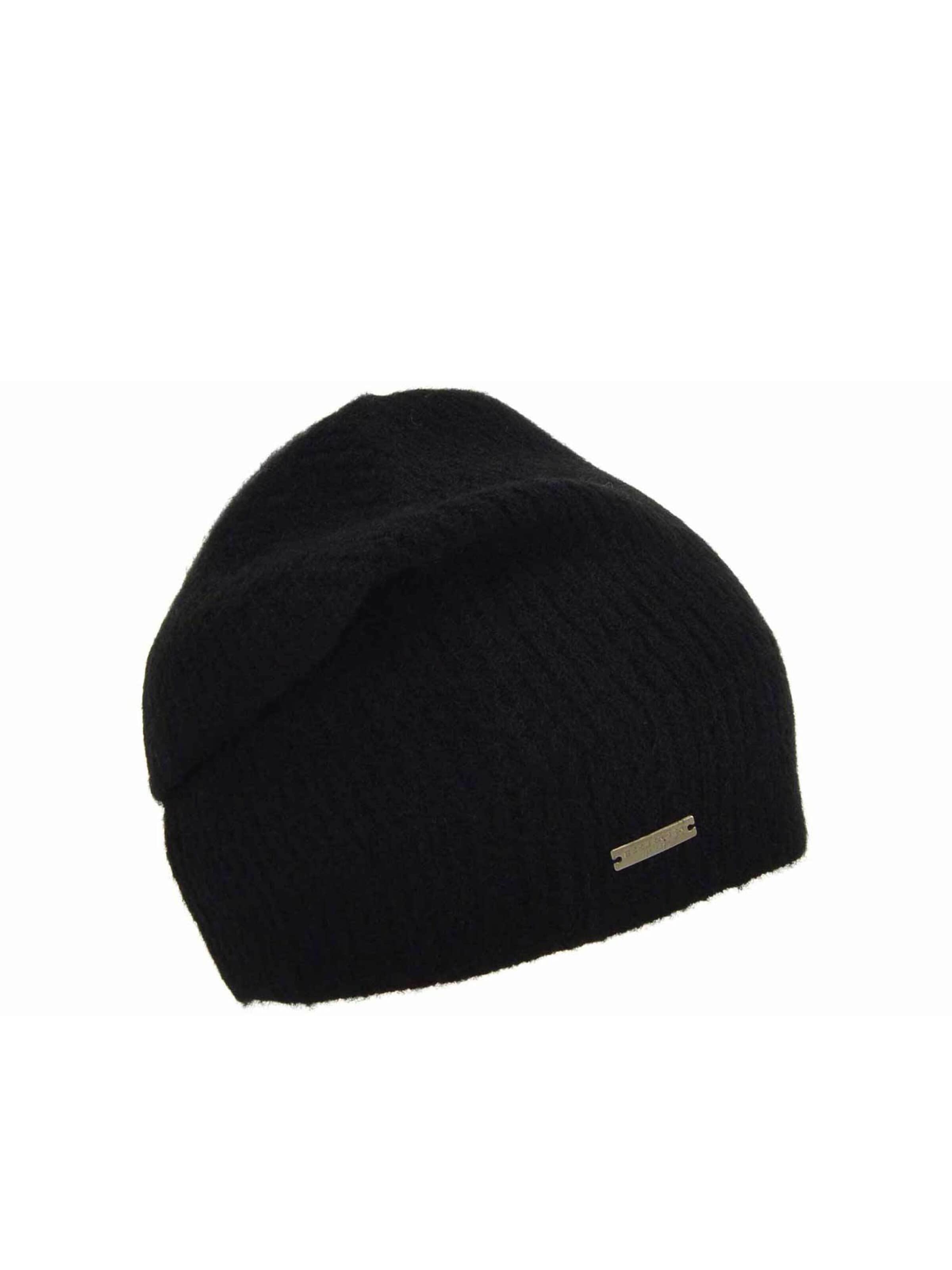 Seeberger Beanie 'Mütze' in Black: front