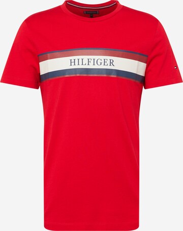 Tricou de la TOMMY HILFIGER pe roșu: față