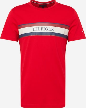 T-Shirt TOMMY HILFIGER en rouge : devant