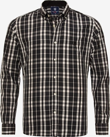 Jimmy Sanders Slim fit Button Up Shirt in Black: front