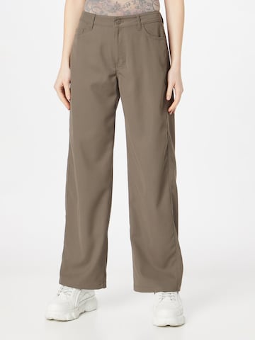 WEEKDAY Wide leg Pants 'Abigail' in Brown: front