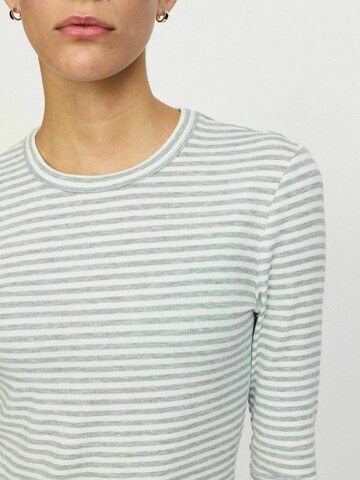 T-shirt ' SRFenja Stripe O-neck ' Soft Rebels en gris : devant