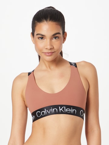 Calvin Klein Sport Bralette Bra in Brown: front