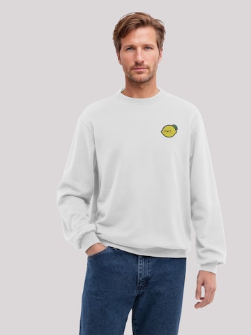 Sweat-shirt 'Lemon Cute Face' F4NT4STIC en blanc : devant