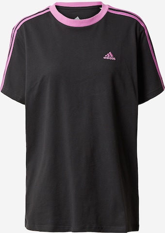 ADIDAS SPORTSWEAR T-Shirt 'Essentials 3-Stripes' in Schwarz: predná strana