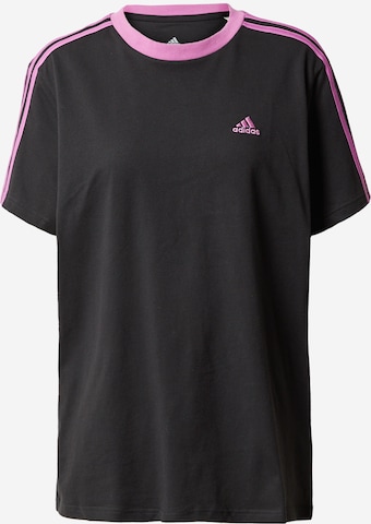 ADIDAS SPORTSWEAR Функциональная футболка 'Essentials 3-Stripes' в Черный: спереди