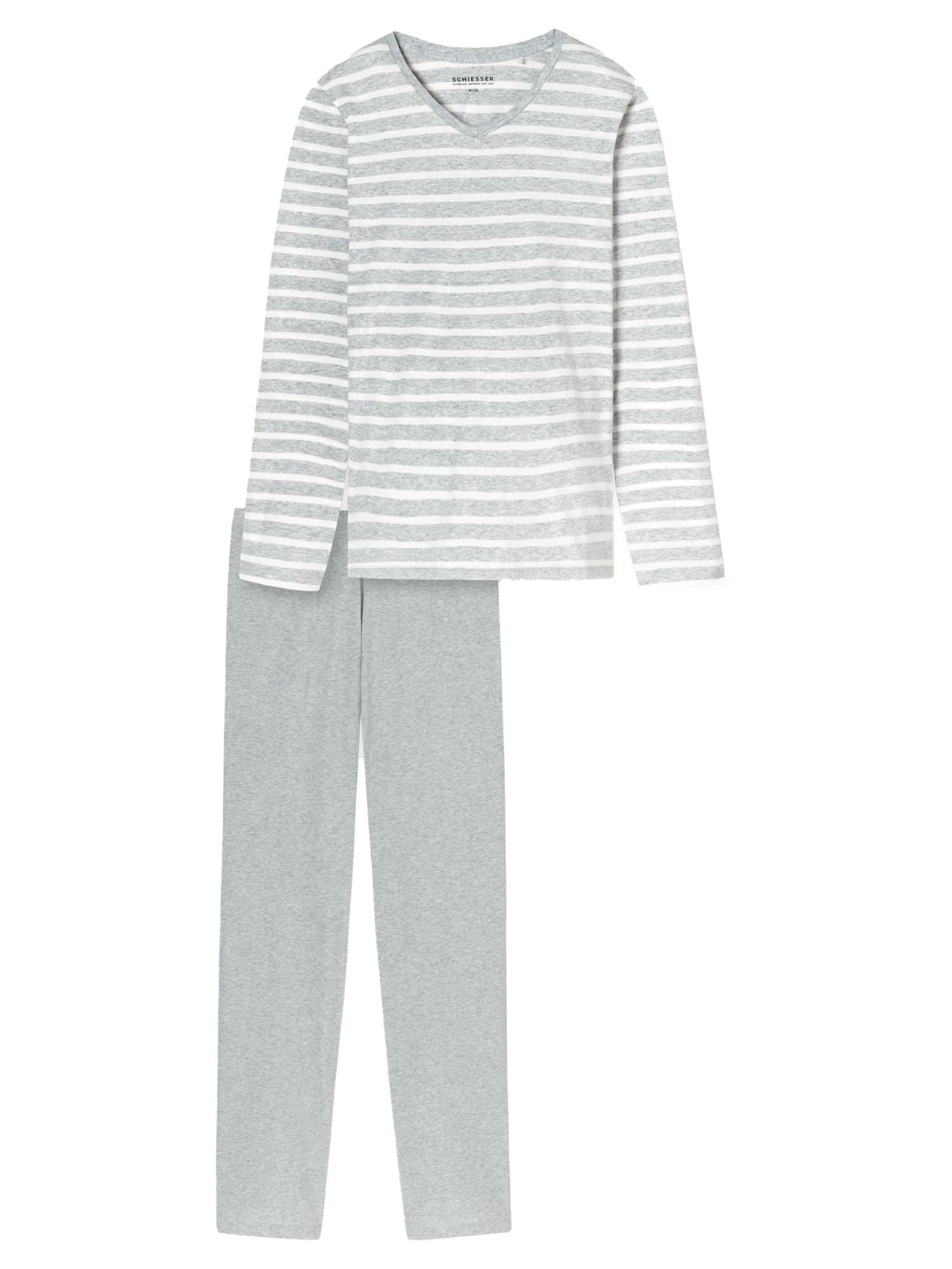 SCHIESSER Pajama 'Casual Essentials' in Grey: front