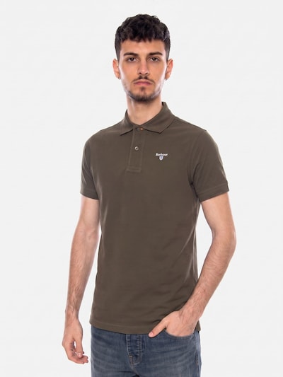 Barbour Shirt 'TARTAN PIQUE POLO DARK OLIVE' in S in de kleur Groen, Productweergave