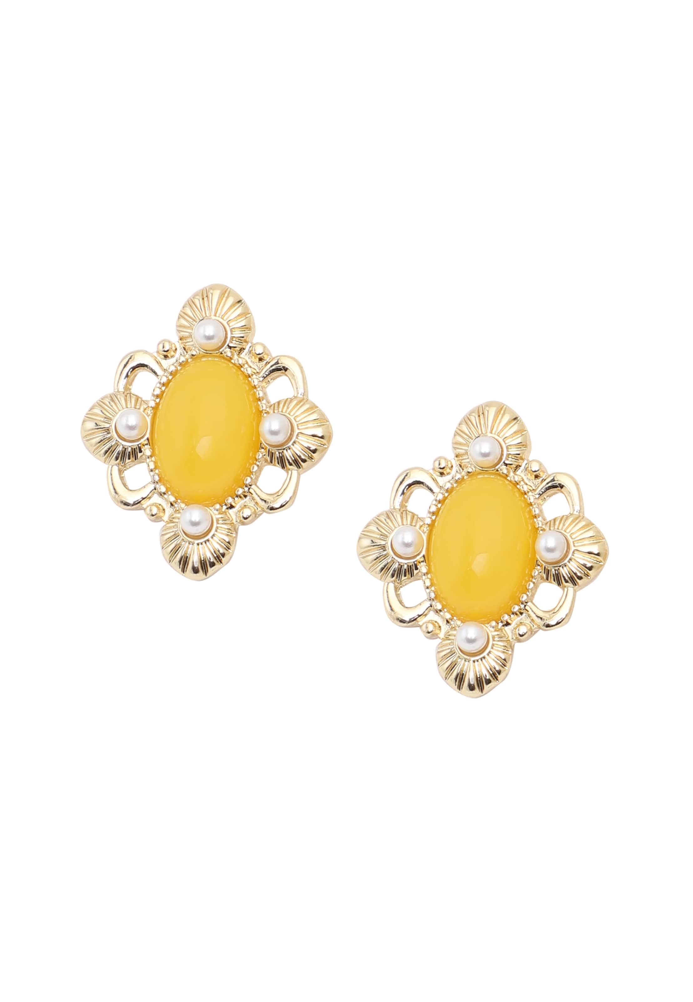 SOHI Örhängen 'Jocelyn' i gul: framsida