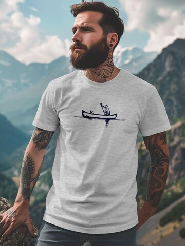 Neverless Shirt 'Bär Kanu'‌‌‌‌ in Grau