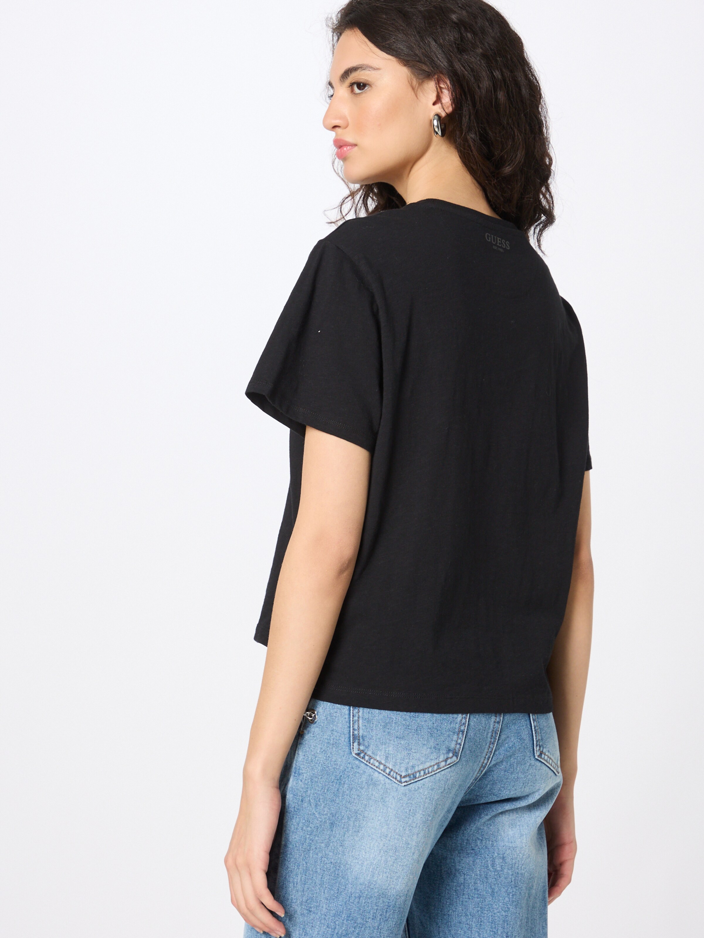 Frauen Shirts & Tops GUESS T-Shirt 'Leontina' in Schwarz - JR98358