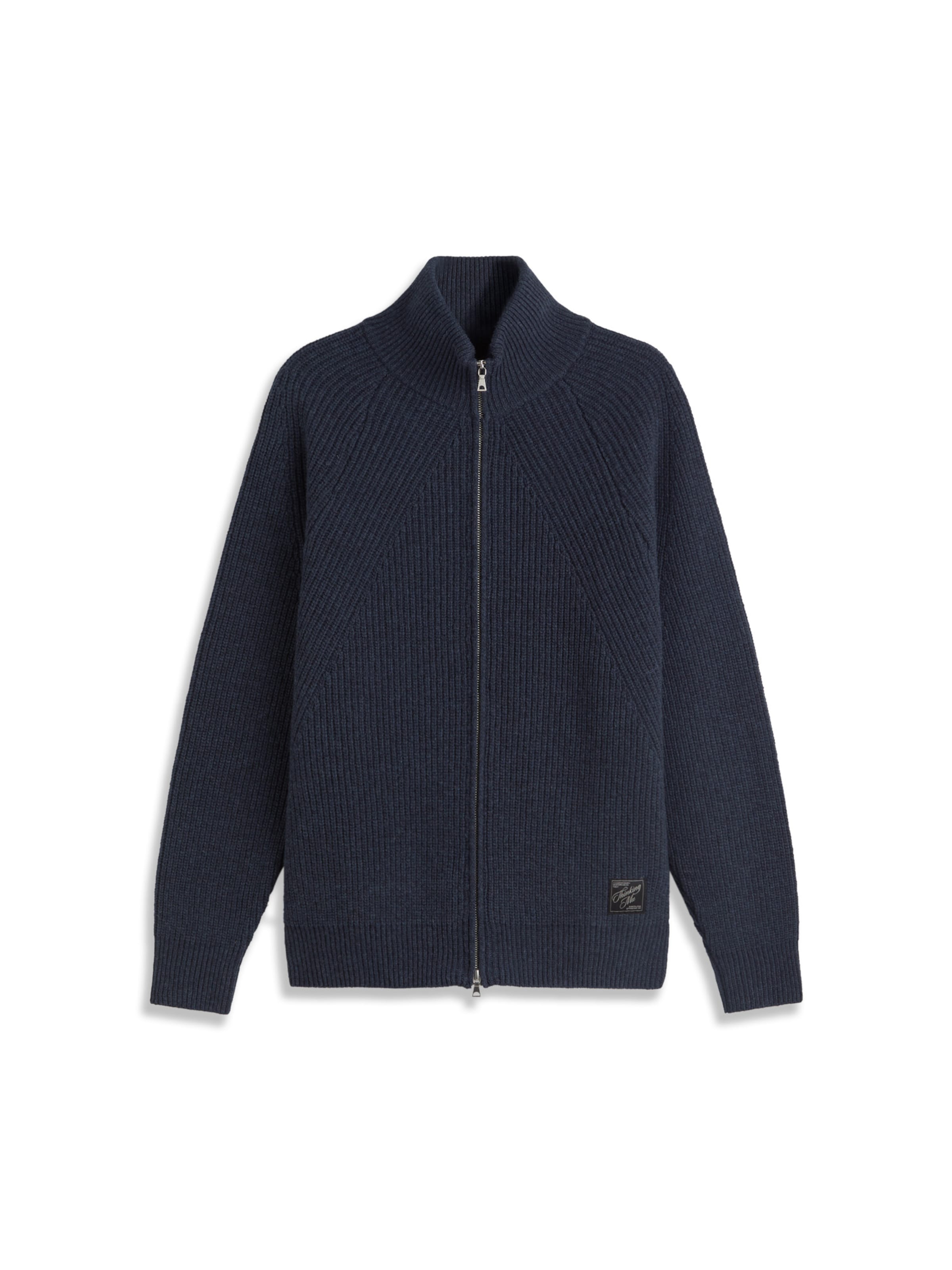 Thinking MU Gebreid vest ' EKAIZ ' in Blauw: voorkant